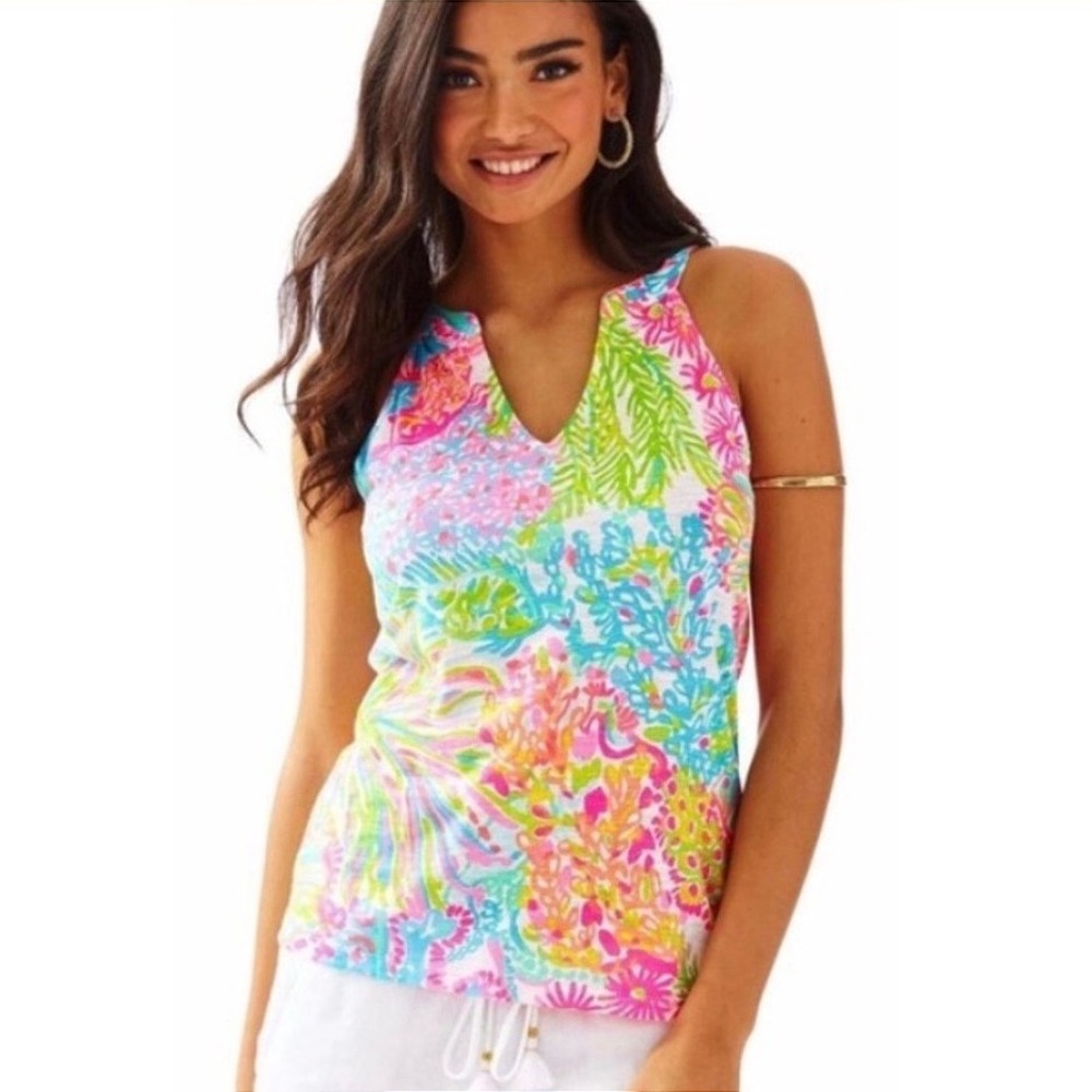 Lily Pulitzer Arya top multicolor‎ sleeveless beachy women's XS